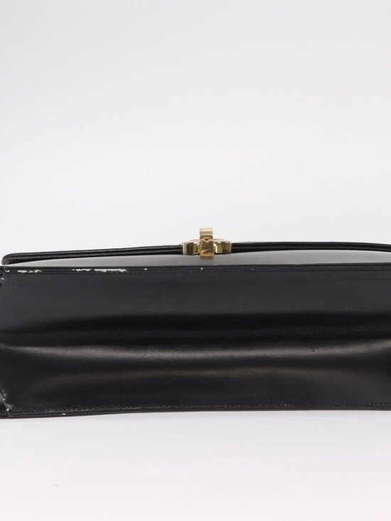 Authentic Christian Dior Shoulder Bag Leather Black Gold - Picture 2 of 16